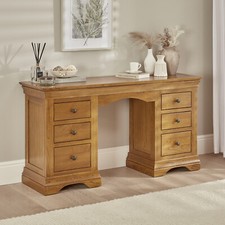 French Louis Oak Twin Pedestal