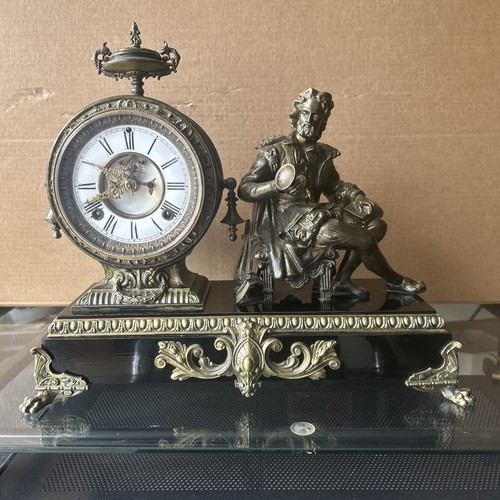 Antique ansonia statue clock - antique,
