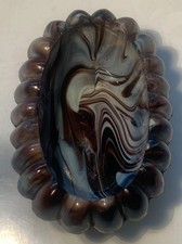 Victorian Sowerby / Davidson Slag Glass Oval Trinket Ring Dish c 1880s L1