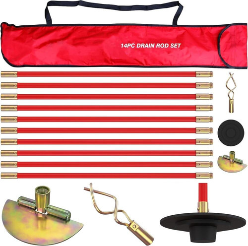Pro 30ft drain rod - drain, set