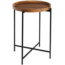 Walnut Finish Side Table With