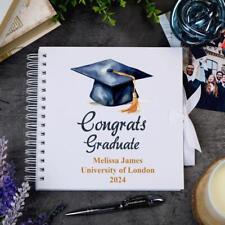 Personalised Graduation Scrapbook Photo Album With Watercolour Hat UV-1447