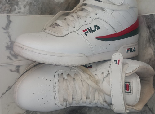 Fila men trainers white mid - fila,