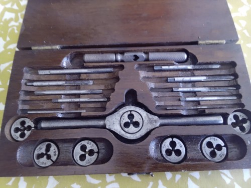 Vintage tap and die set - and,