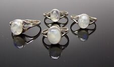 Handmade 925 Sterling Silver Rainbow Moonstone 10 x 8 mm Y Band Ring. Size J- X