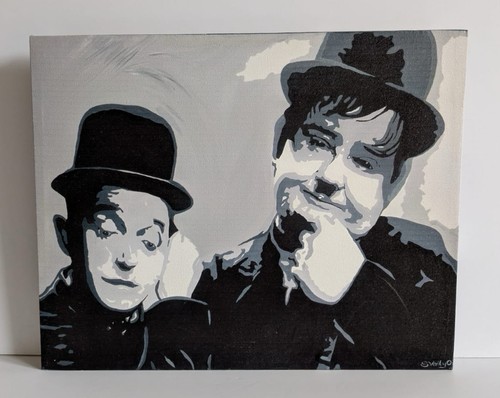 Laurel and hardy canvas print - and,