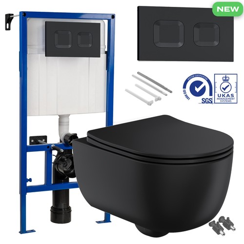 Black wall hung toilet - toilet, shape