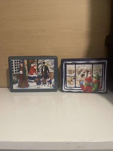 Vintage christmas biscuit tins - christmas,