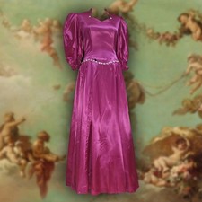 Vintage 1980s Pink Purple Princess Bridesmaid Evening Ballgown Dress 10 BG1