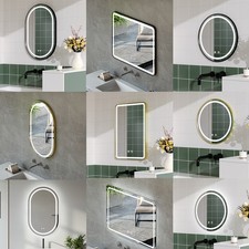 Rectangle/Oval/ Round Bathroom Mirror with LED Light Touch Sensor Dimmable Color