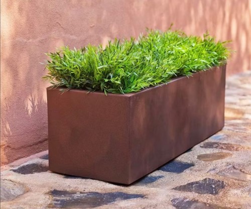 Rusted steel planter 120cm - rusted,