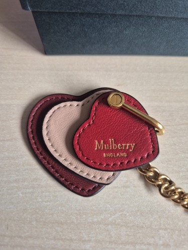 Mulberry heart leather keyring - mulberry,
