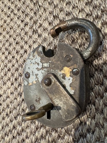 Chubb padlock and - key, used