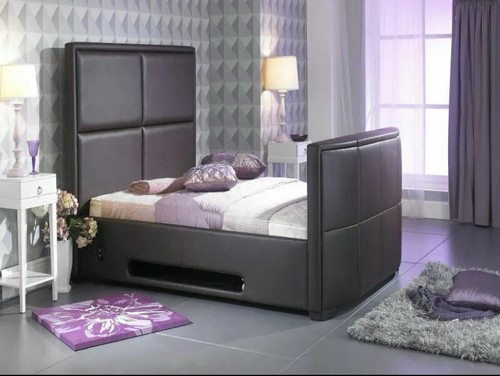 Electric bonded leather bed - leather, tv