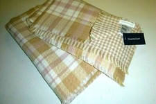 charter club Houndstooth reversible Plaid wrap blanket designer soft knit scarf