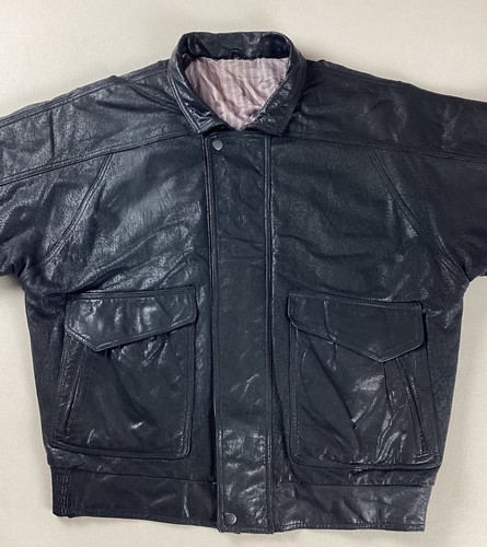 Vintage leather bomber jacket - leather,