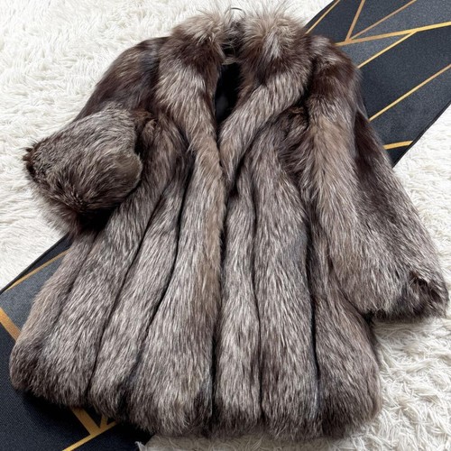 Starred silver fox coat - starred,