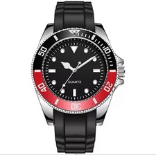 Men’s Red Diver Watch Swiss Style Sports Seiko Movement Rubber High Quality UK.