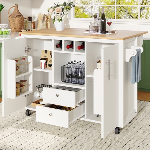 Rolling kitchen island trolley - rolling,