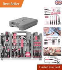 Portable 56-Piece Pink Tool Box Set: Perfect Gift for Beginners & Homeowners