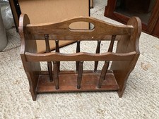 Vintage Retro Brown Wooden Magazine Rack - Needs cleaning