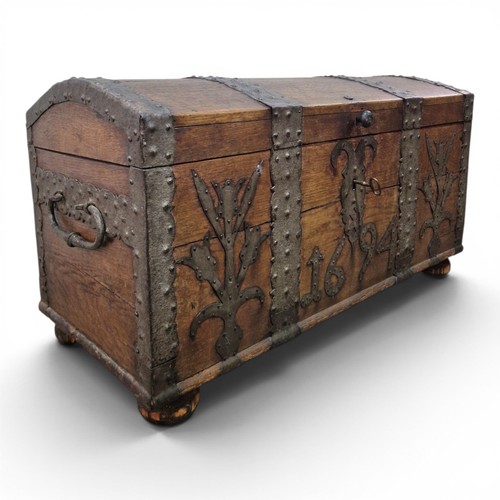 Antique continental oak coffer - antique,