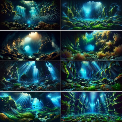 Large deep cave fish tank - deep,