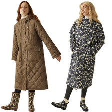 Regatta Womens Orla Kiely Long Length Longline Quilted Padded Jacket Coat