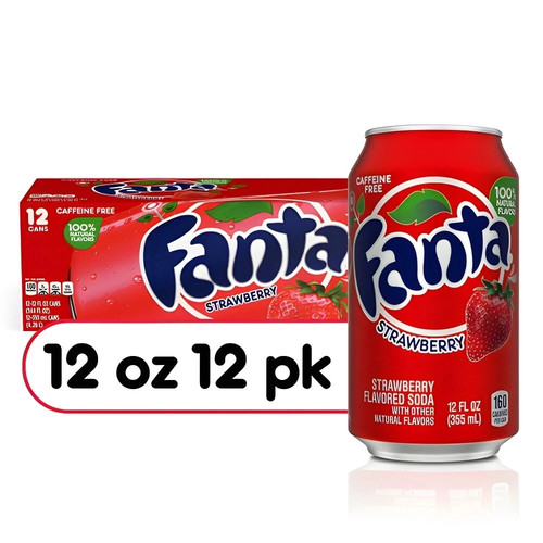 Fanta strawberry 355 - fanta, (pack