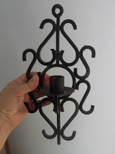 Heavy gothic wrought iron wall - wrought,