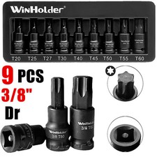 9PCS IMPACT TORX Star BIT Sockets Set 3/8"T20 T25 T27 T30 T40 T45 T50 T55 T60