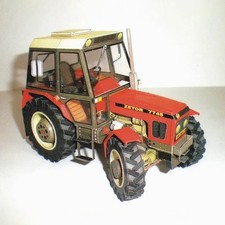 1:32 Czech Zetor 7745-7211 Tractor Card Model Building Sets Manual DIY Agricultu
