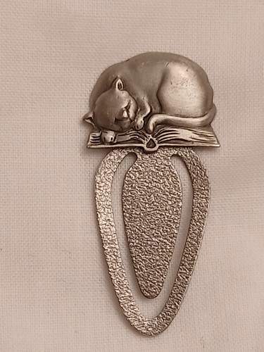 Metal cat bookmark - cat,