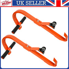 2 Pack Heavy Duty Steel Ladder Stabilizer Steel Ladder Roof Hook Bar w/ Wheel UK