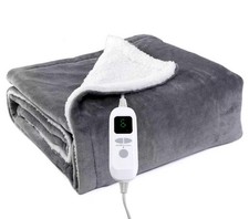 HEATED BLANKET THROW FLANNEL ELECTRIC BEST GIFT SAFE AND COMFORT 160X130