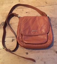 ORIANO Preloved Buttersctoch Leather Crossbody Messenger Bag