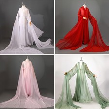 Hanfu Chiffon Cloak Wide Long Sleeve Coat Chinese Dance Performance Costume Cape