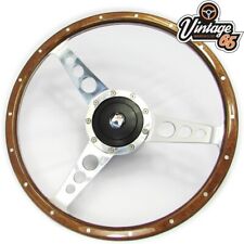 Vw Beetle T1 Kafer 14"  Wood Rim Steering Wheel, Fitting Boss Kit & Horn Press
