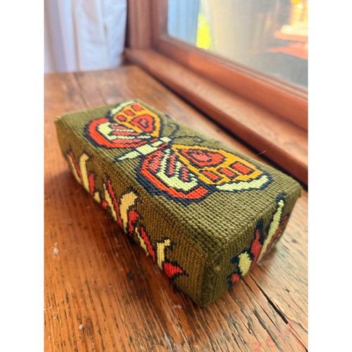 Vintage butterfly needlepoint - butterfly,