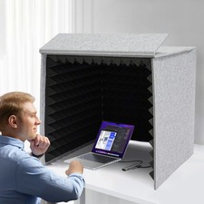 Desktop Soundproof Cover Vocal Recording Booth Vocal Sound Absorbing Shield NEW