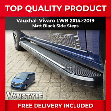 FITS VAUXHALL OPEL VIVARO 14>19 BLACK SIDE STEPS LWB SIDE BARS RUNNING BOARDS
