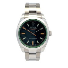 Rolex Milgauss Men's Green Glass Watch with Oyster Bracelet - 116400GV