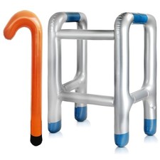 INFLATABLE BLOW UP ZIMMER FRAME AND OR WALKING STICK NOVELTY PRESENT JOKE XMAS