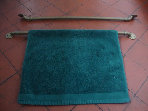 Antique solid brass towel rail