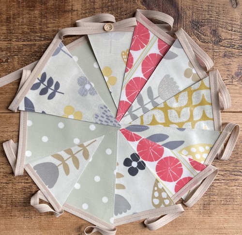 Handmade oilcloth bunting - bunting,