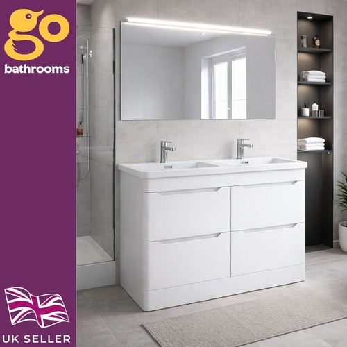 Matt white 1200mm vanity - white, unit