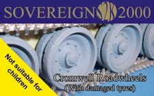 Sovereign 2000 - Cromwell / Challenger road wheel set distresse 1/35th - S2KA013