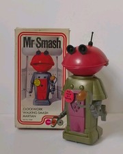 Vintage Marx Mr Smash Martian Robot clockwork windup toy, Hong Kong 1970's.WORKS
