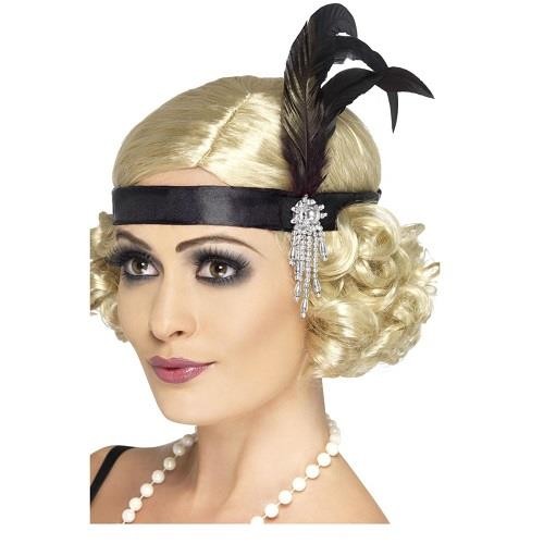Black satin flapper - flapper, charleston