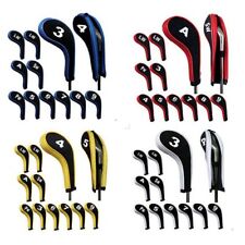 12 Pcs Golf Iron Club Head Covers Headcovers With Zipper Long Neck Protect UK
